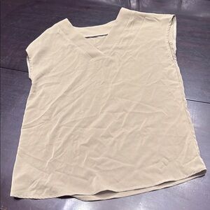 Women's Cream V-Neck Top